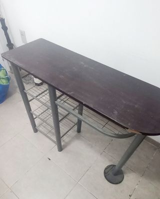 Mesa Barra Cocina Madera y Metal