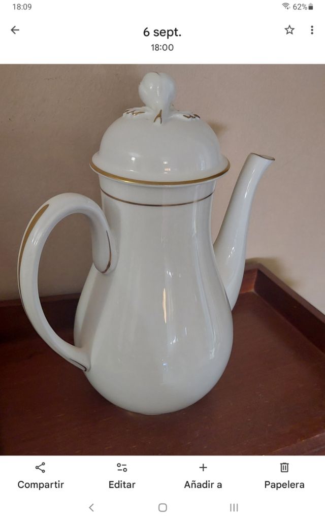 Cafetera Porcelana Royal Worcester y 7 tazas con p