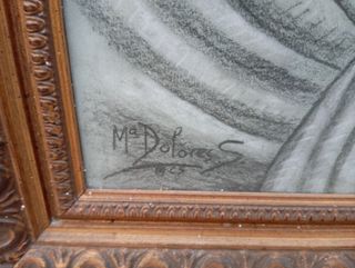 Cuadro Virgen María y Niño Jesús, Lápiz