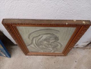 Cuadro Virgen María y Niño Jesús, Lápiz