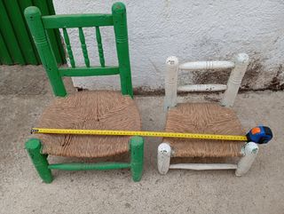 2 Sillas Niños Madera Antiguas