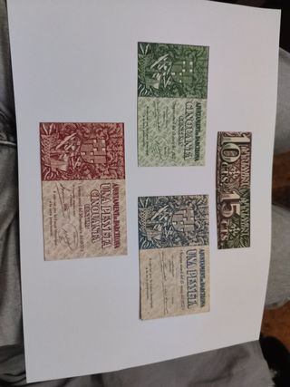 Billetes Guerra Civil Española Barcelona 1937