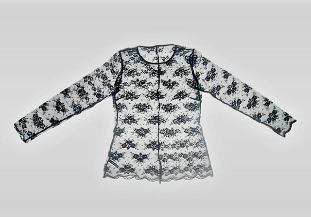 Andrés Sarda top preto em renda floral Tamanho M