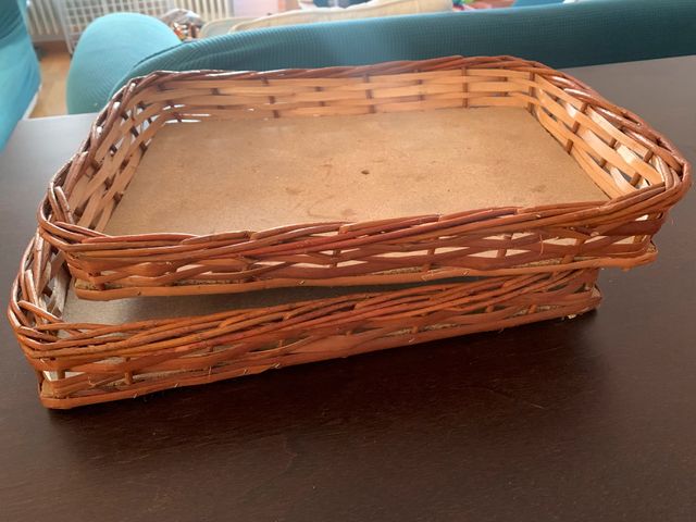 2 Cestas de Mimbre Rectangulares