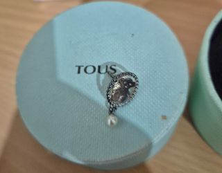 Pendiente Tous Oso Perla Plata