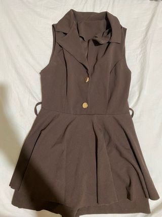 Vestido con short marrón talla única