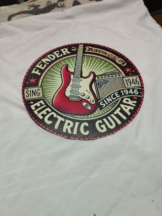 Placa Metálica Fender Guitarra Eléctrica