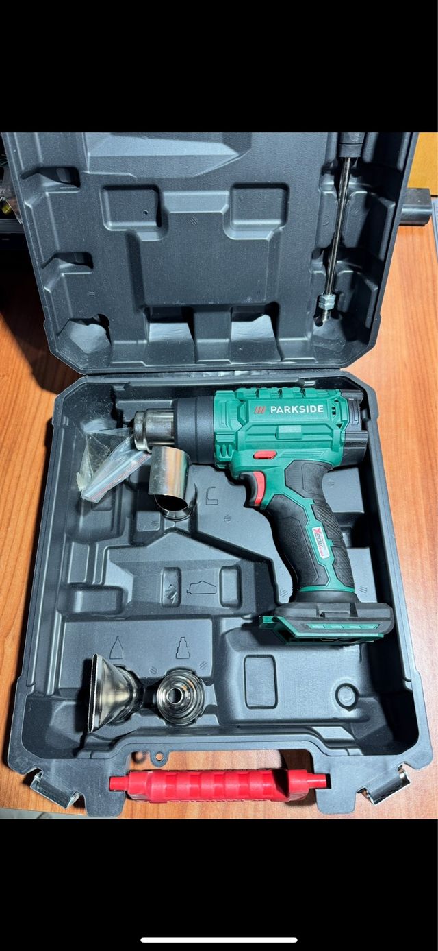 Pistola termica Parkside 20V con accessori