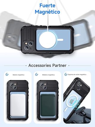 SEACOSMO Funda Impermeable iPhone 14 6.1'' Negro