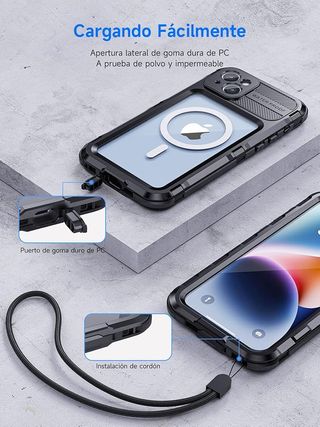 SEACOSMO Funda Impermeable iPhone 14 6.1'' Negro