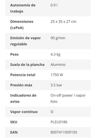 Centro de Planchado Vaporella, muy poco uso