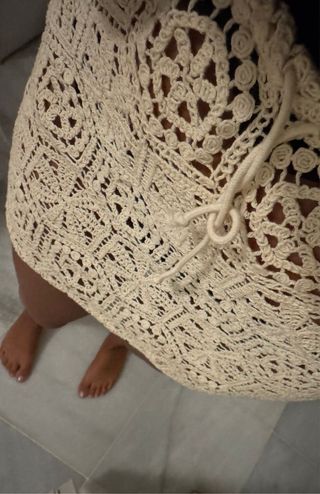 Falda H&M crochet beige Talla XS