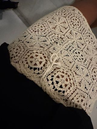 Falda H&M crochet beige Talla XS