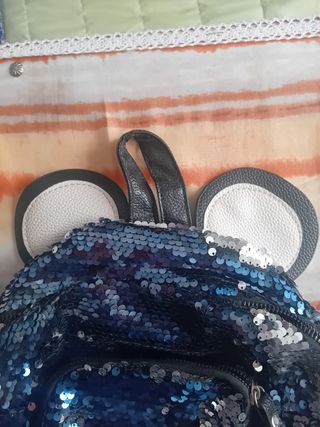 Mini zaino con paillettes e orecchie