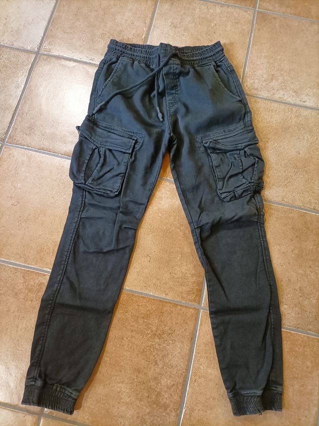 Pantaloni cargo ragazzo neri LIVE taglia 42