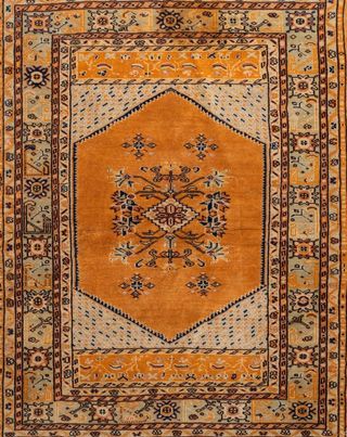 Tappeto Turco Beige Arancione Lana