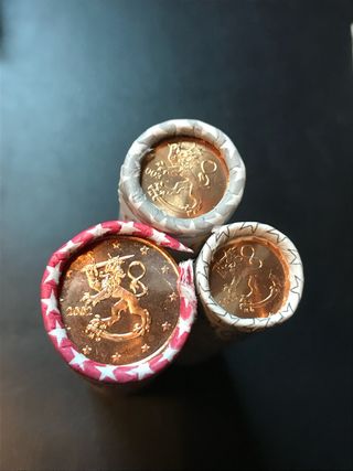 Monedas 1, 2 y 5 céntimos Finlandia