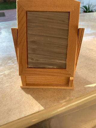 Specchietto in legno e conchiglie