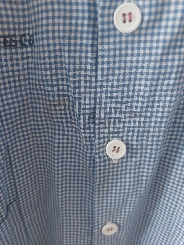 Grembiule a quadretti blu e bianchi