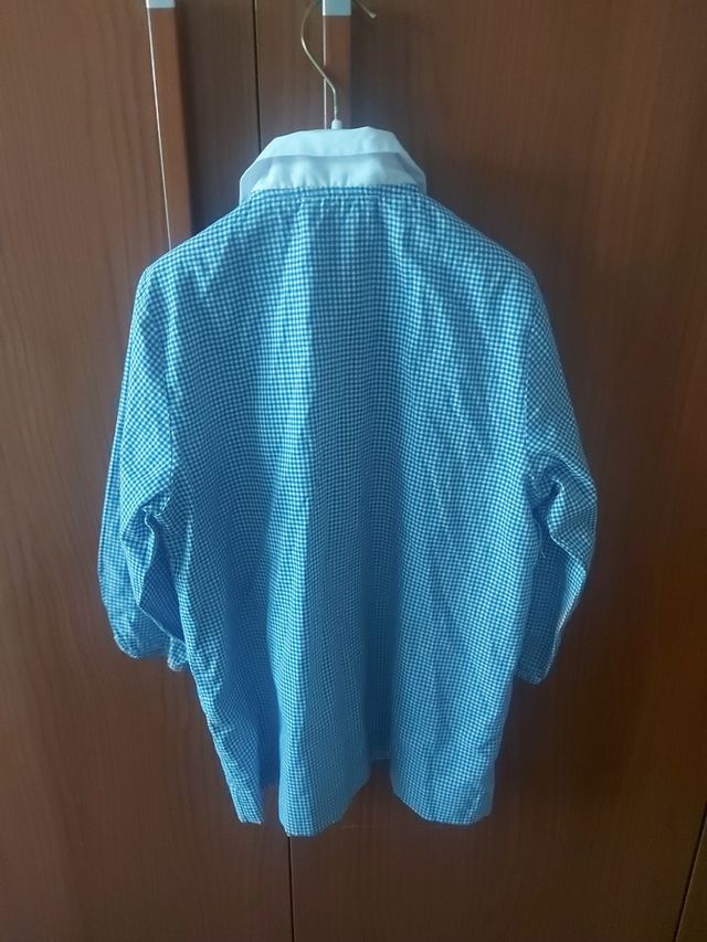 Grembiule a quadretti blu e bianchi