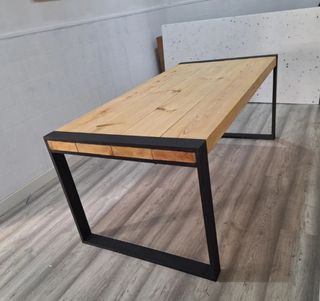 Mesa Comedor Diseño Industrial Madera Metal