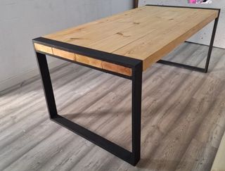 Mesa Comedor Diseño Industrial Madera Metal