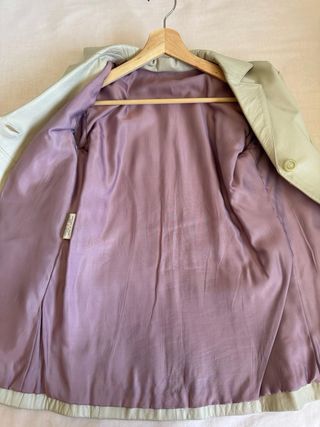 Chaqueta americana de piel beige