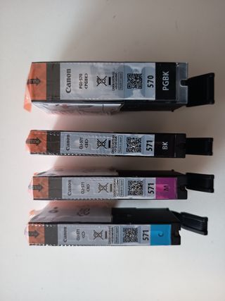 4 Cartuchos Tinta Canon PGI-570 PGBK CLI-571
