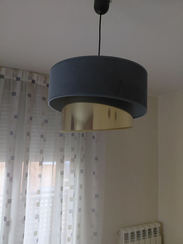 Lámpara Leroy Merlin gris y verde zulado