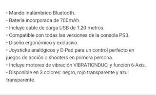 Mando Inalámbrico Blackfire PS3 Negro 