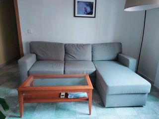 Sofá-cama Ikea con cheslong gris