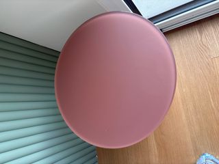 Tavolo d'appoggio in vetro smerigliato terracotta