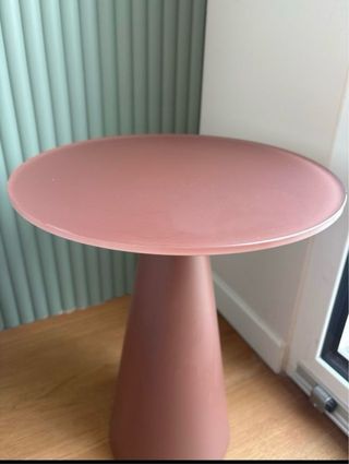 Tavolo d'appoggio in vetro smerigliato terracotta