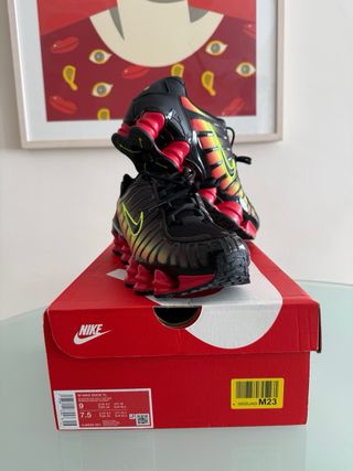 Zapatillas Nike Shox TL Negras y Rojas