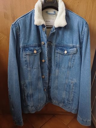 Cazadora vaquera Bershka borrego azul L