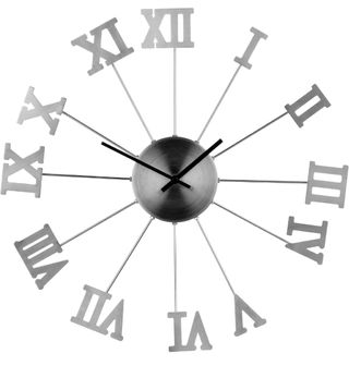 Orologio da parete in metallo con numeri romani