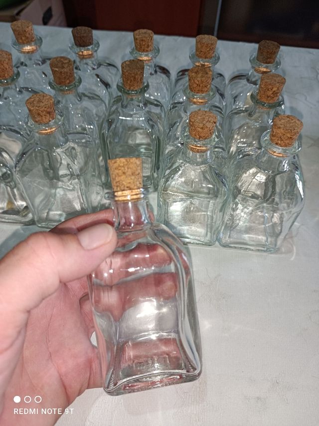 15 Tarros Cristal con tapón de Corcho