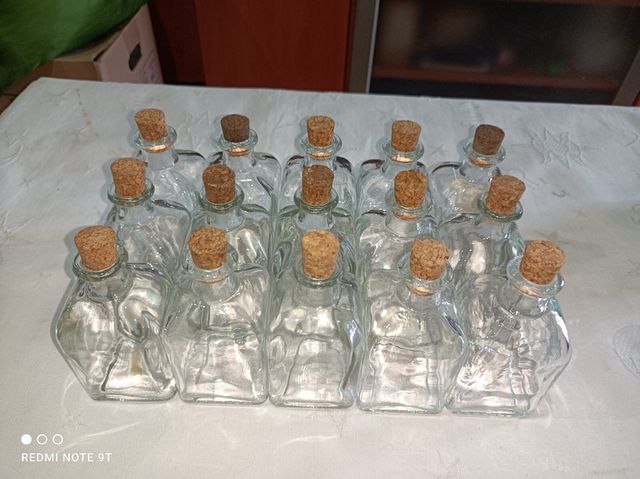 15 Tarros Cristal con tapón de Corcho