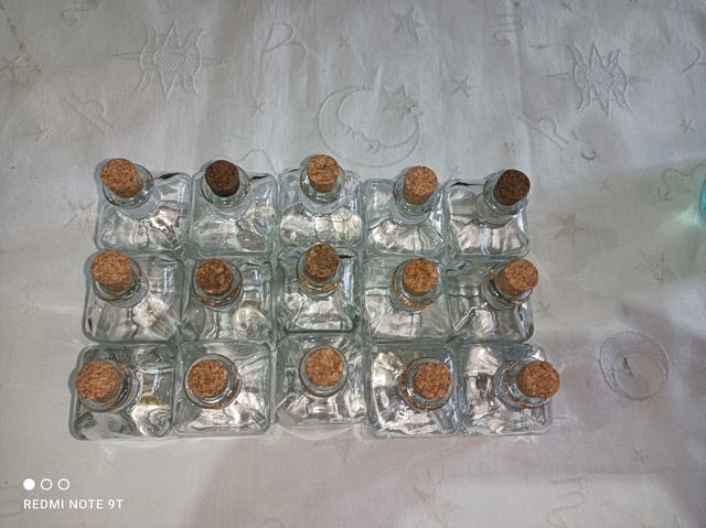 15 Tarros Cristal con tapón de Corcho