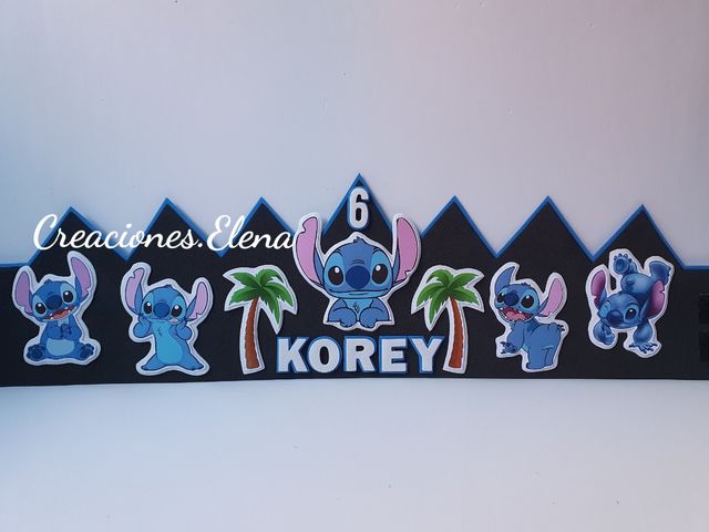 Corona Cumpleaños Stitch Personalizada