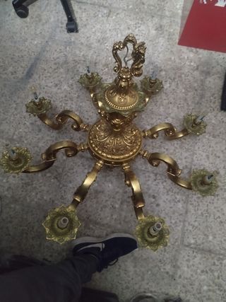 Lámpara de Bronce Antigua Preciosa