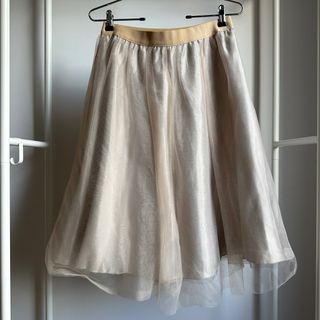 Falda tul beige/green