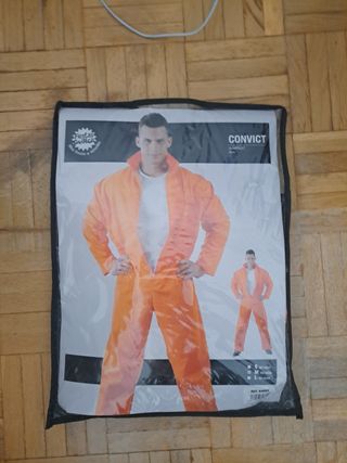 Disfraz de preso. Jumpsuit Naranja Talla M