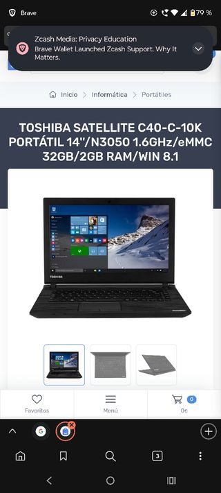 Portátil Toshiba C40-C-10K Negro.