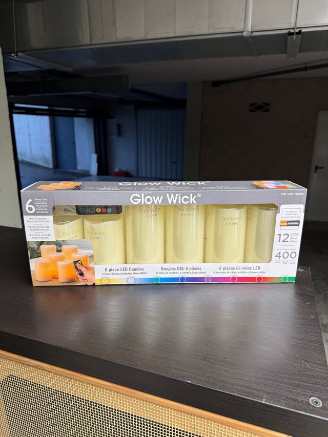 Set 6 Velas LED Glow Wick Multicolor