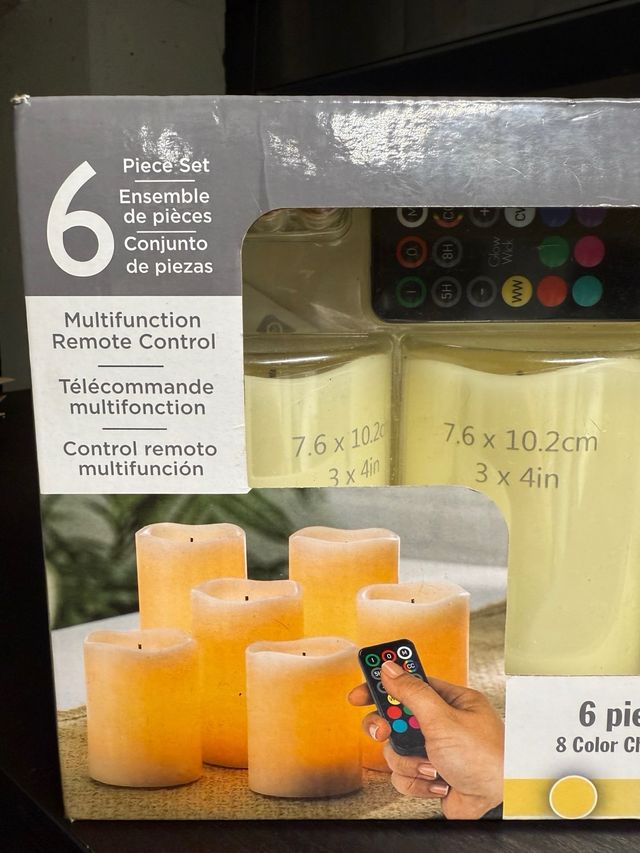 Set 6 Velas LED Glow Wick Multicolor