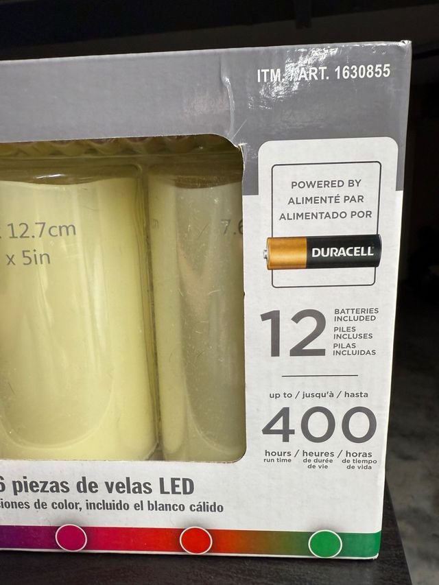 Set 6 Velas LED Glow Wick Multicolor