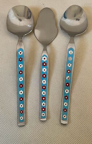 Set 3 Cucchiai Acciaio Inox Decorati