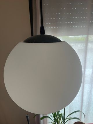 2 Lámparas Globo Cristal y Metal