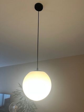 2 Lámparas Globo Cristal y Metal